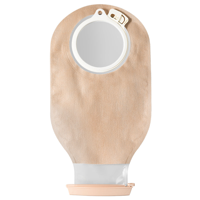 STOMALLY two-piece drainable ostomy pouch with reusable tail clip, model 22266S, 60 mm coupling