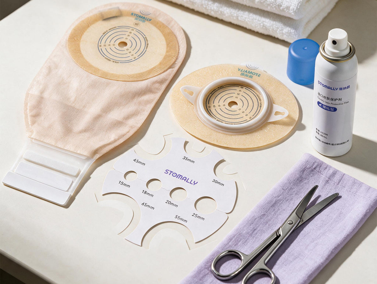 Organized product information and ostomy care product review materials
