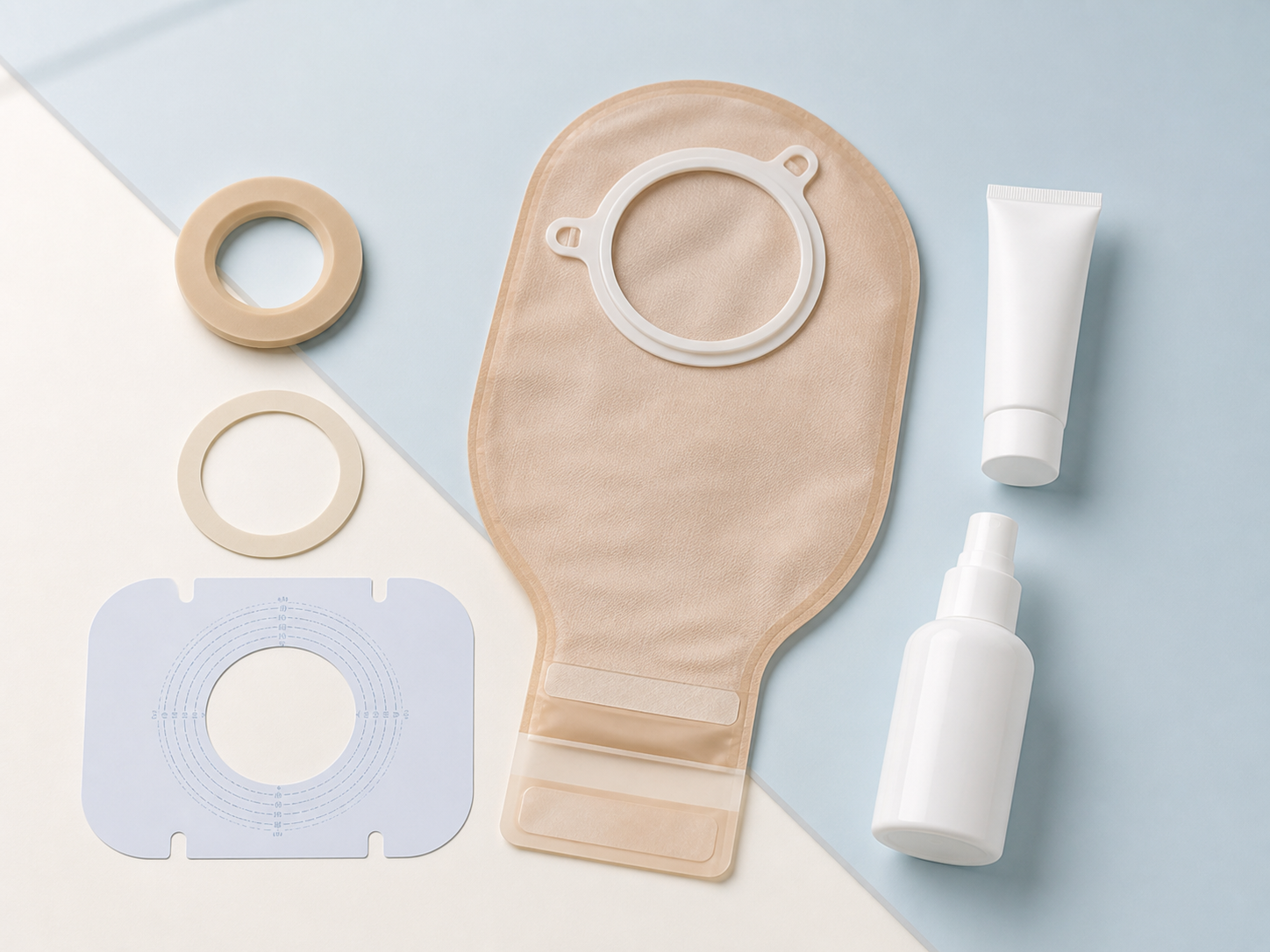 Ostomy pouching system formats