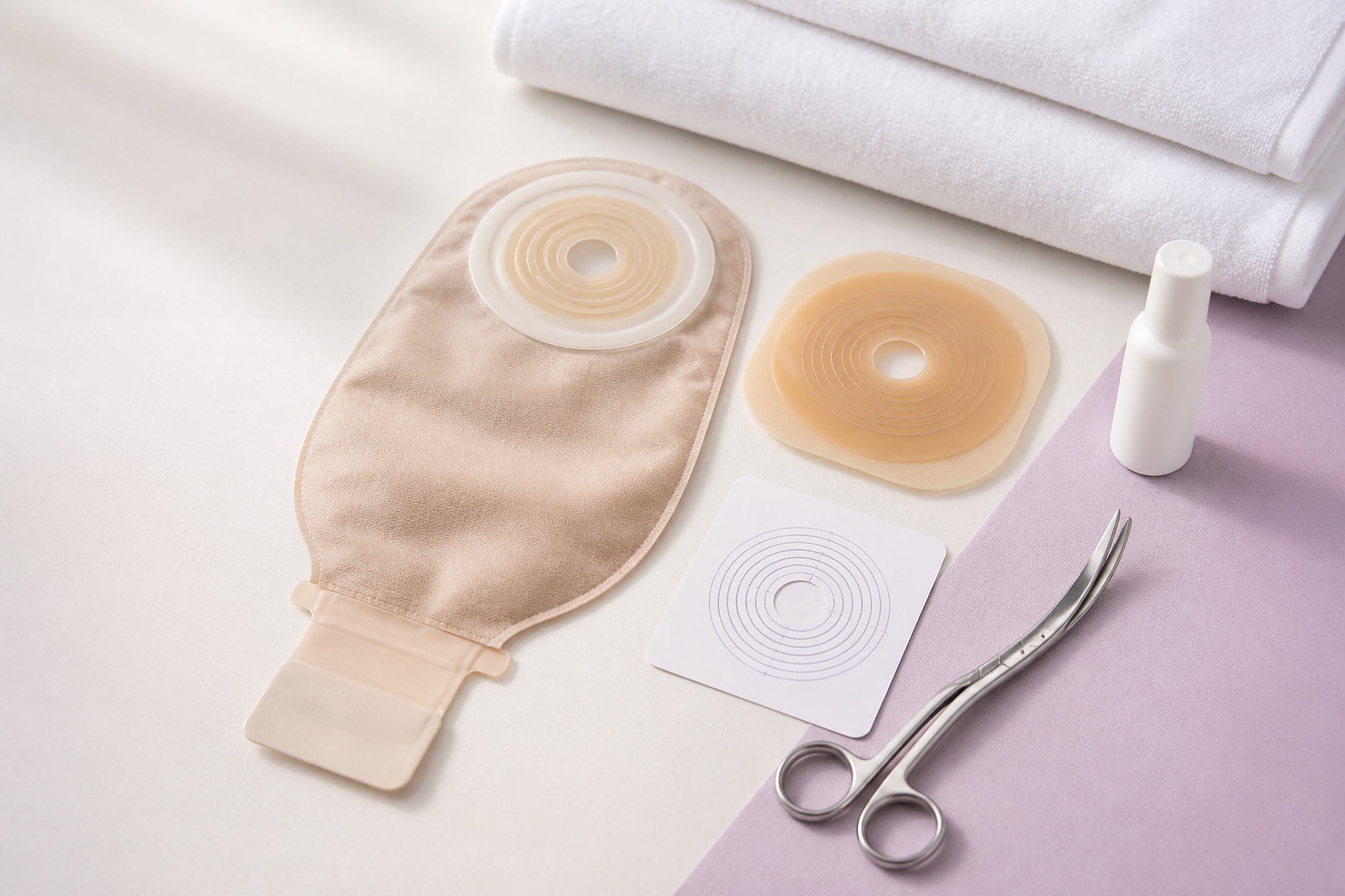 Ostomy pouching supplies prepared for routine review